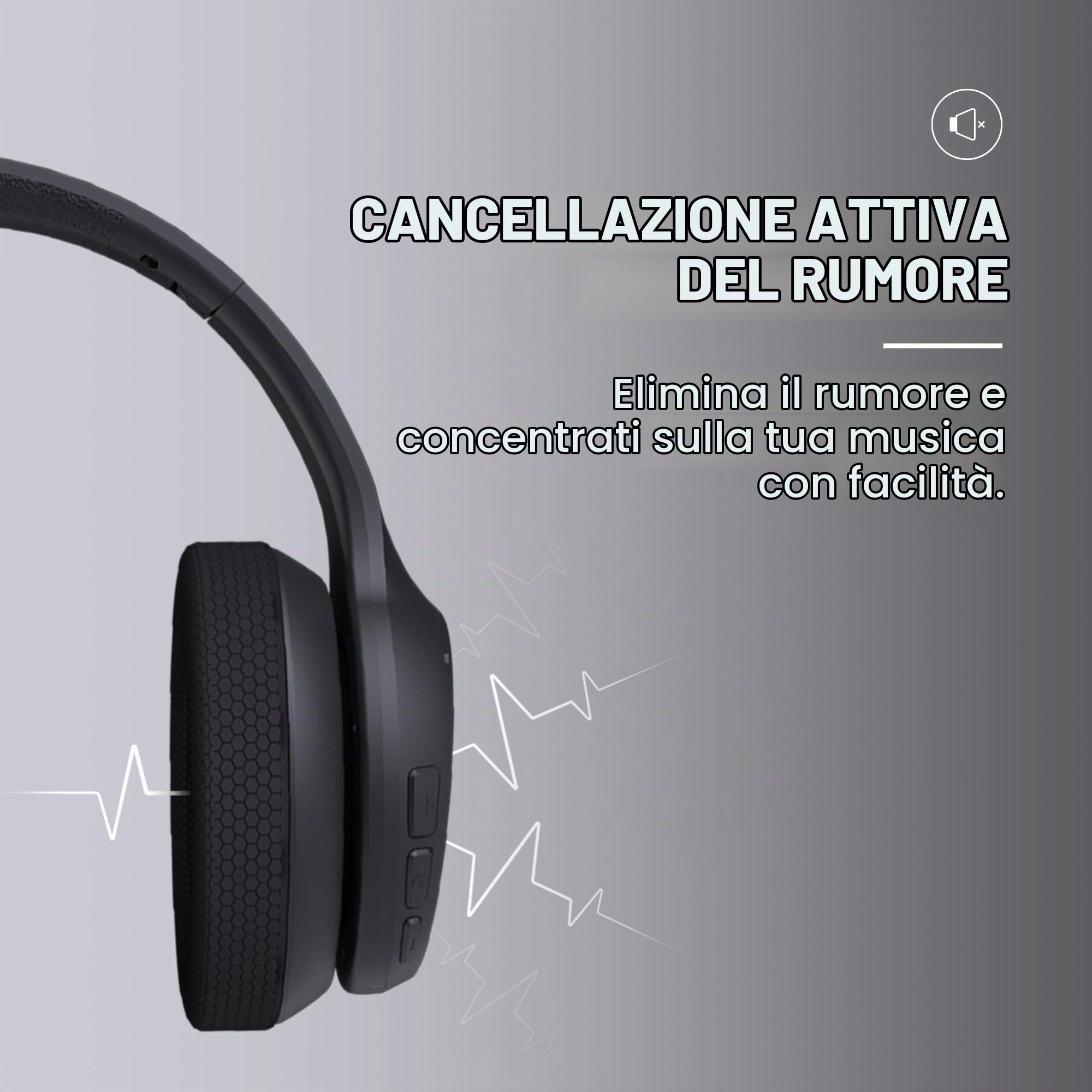 Raycon Cuffie Fitness - Cuffie Over-Ear Wireless con 38 Ore di autonomia, cancellazione Attiva del Rumore, Comando vocale, Cuscinetti Auricolari intercambiabili, Resistenza all'Acqua IPX4, (Bianco)
