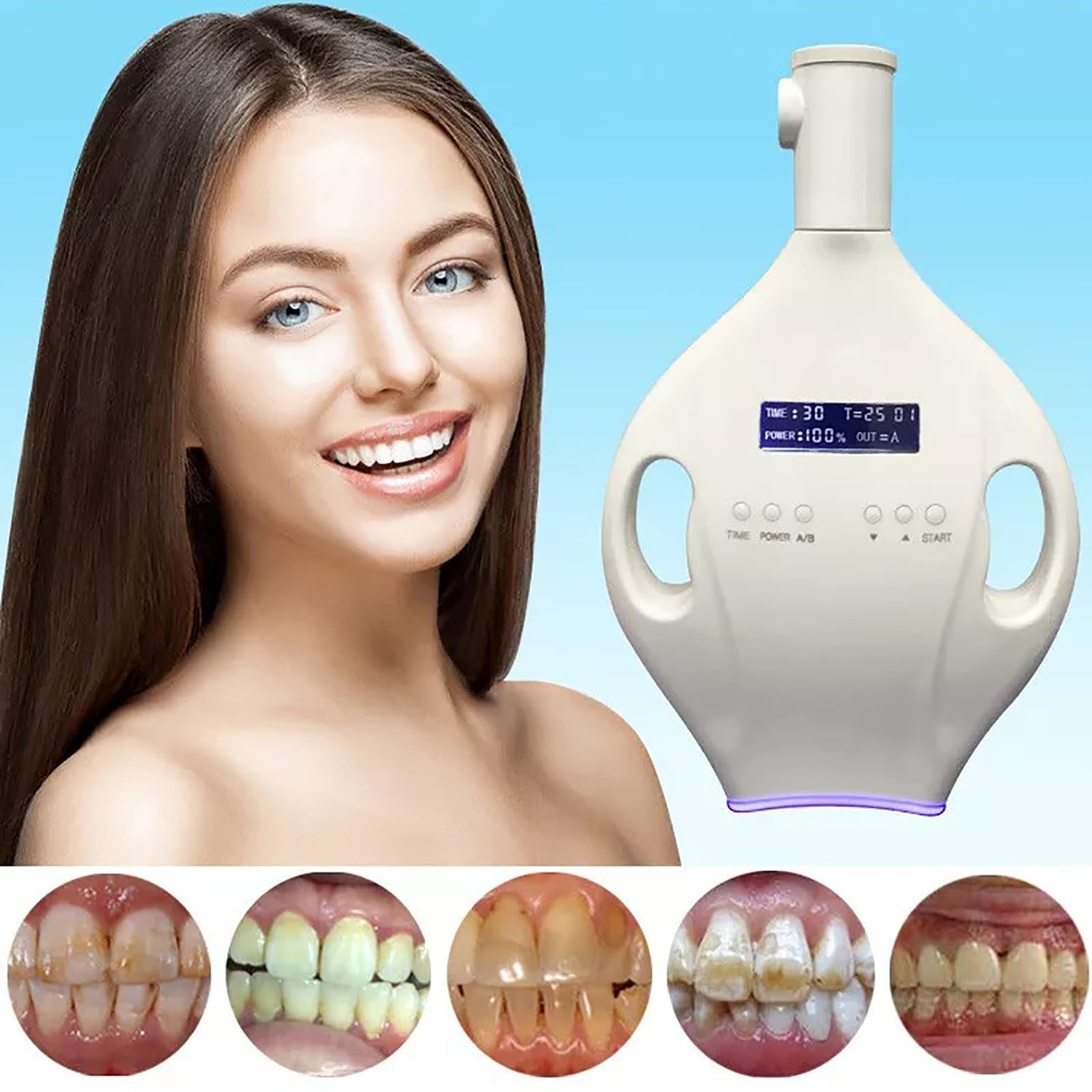 Máquina Profesional de blanqueamiento Dental, Dispositivo de Suelo de 3 Colores, 8 Luces LED Azul fría, Acelerador de blanqueamiento Dental móvil, para clínicas dentales y Salones de Belleza.