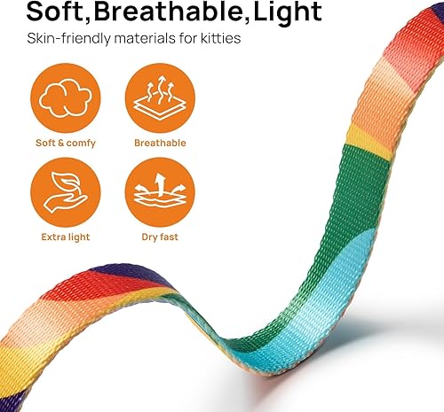 Miniatura 3 de PetThem Juego de arnés y correa para gatos, arnés ajustable a prueba de escape, cómodo, suave, ligero, de uso seguro y fácil, arnés de viaje para