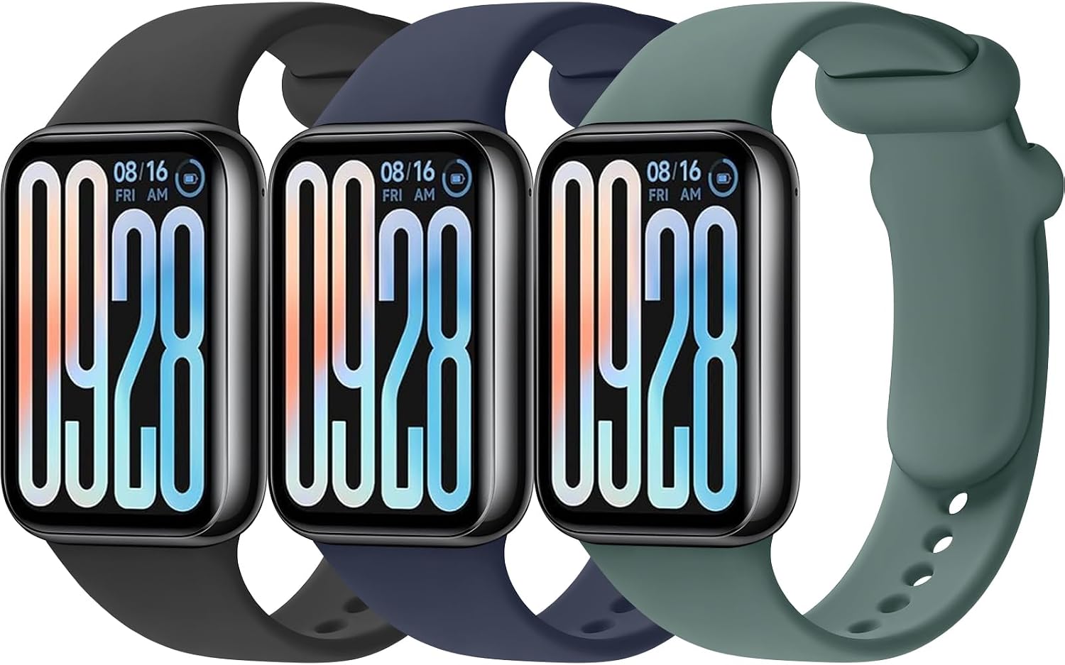 ZGCE 3 Stück Armband für Xiaomi Smart Band 8 Pro/Xiaomi Smart Band 9 Pro Armbänder Damen Herren, Klassisches Silikon Uhrenarmband, Wasserdichtes Sport Ersatzarmband für Redmi Watch 5/ Redmi Watch 4