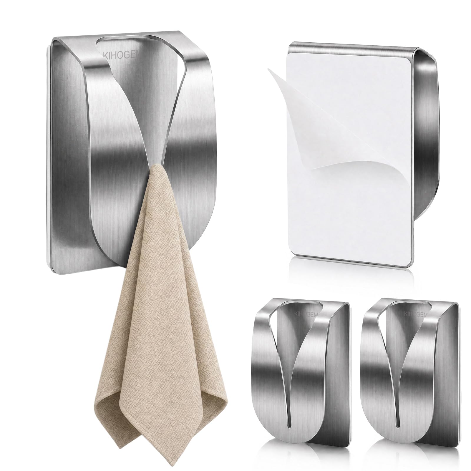KIHOGEM 4Pcs Adhesive Kitchen Towel Holders โ image 1