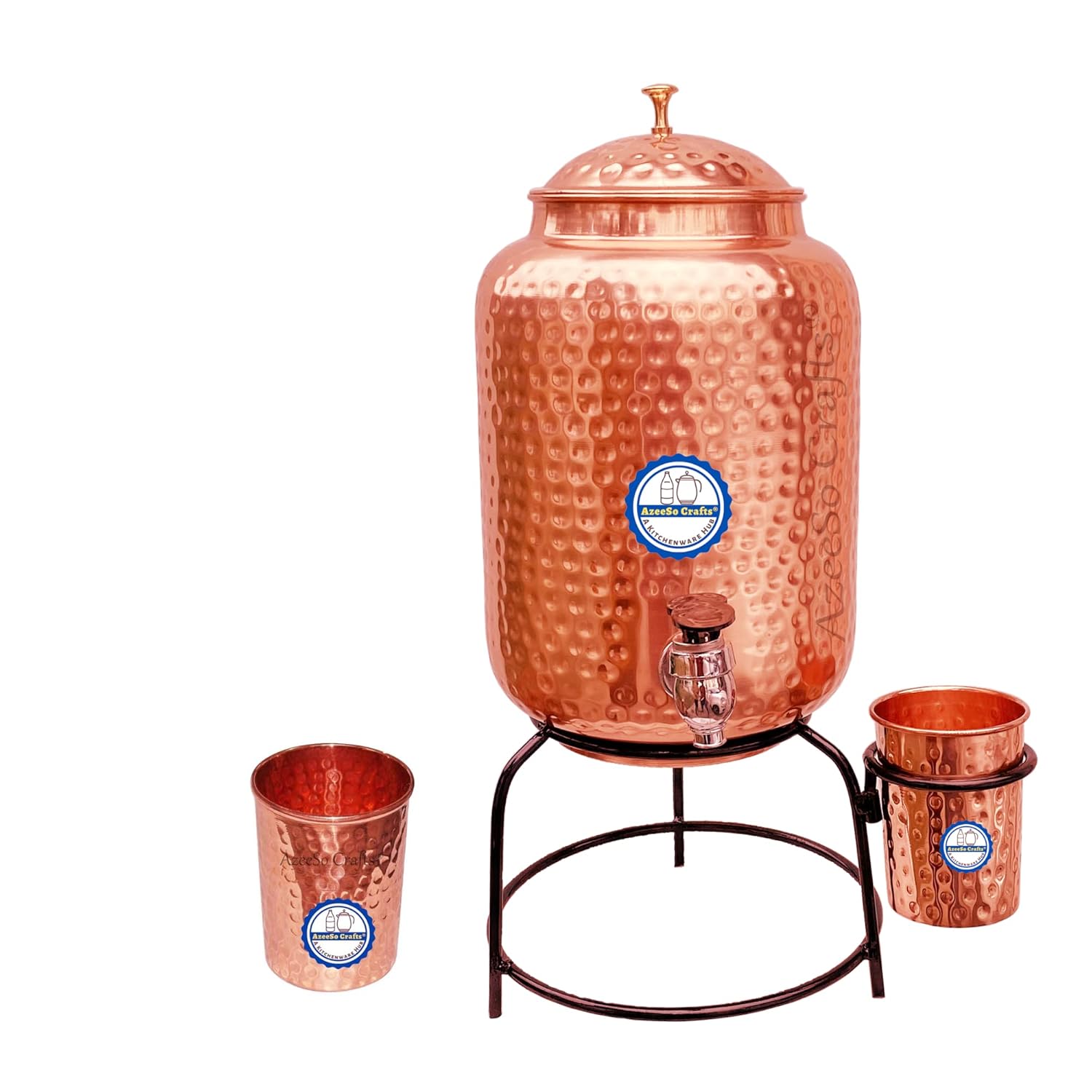 Buy AzeeSo Crafts Pure Copper Hammered Design Water Pot Dispenser