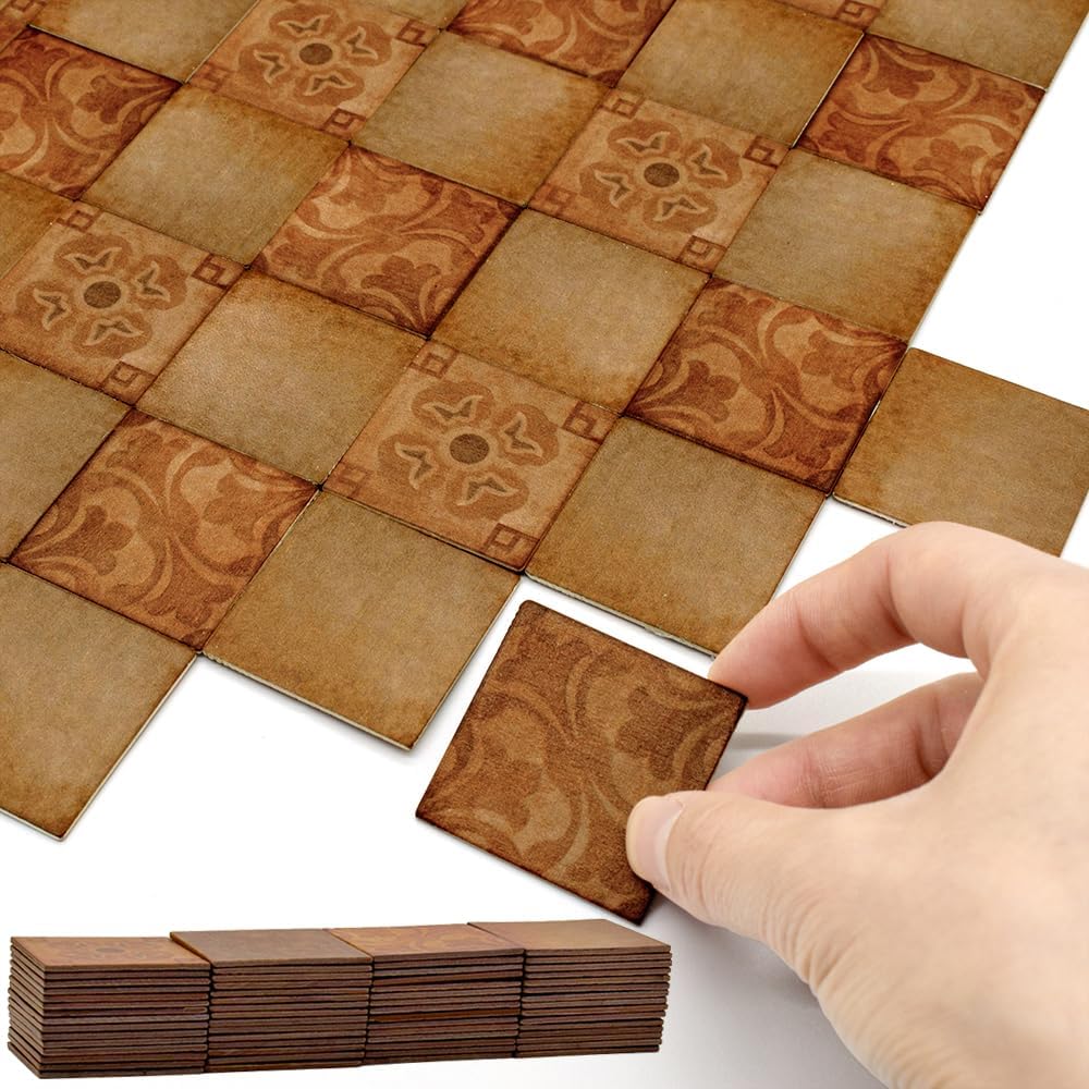 iland Double-Sided Dollhouse Flooring Tiles 60PCS - dollhouse accessories | Mubboo