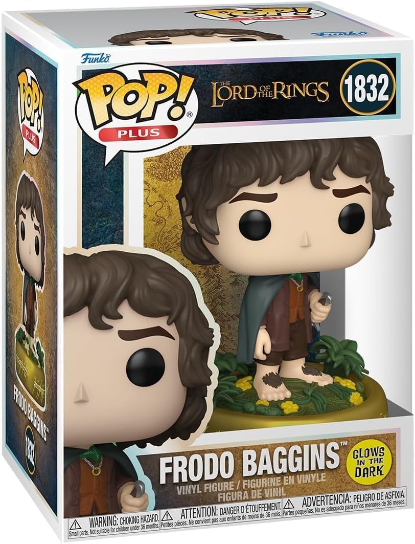POP Funko Movies: The Lord of The Rings - Frodo Baggins Glow-in-The-Dark Vinyl Figure (Bundled with Compatible Box Protector Case), Multicolor, 3.75 Inches
