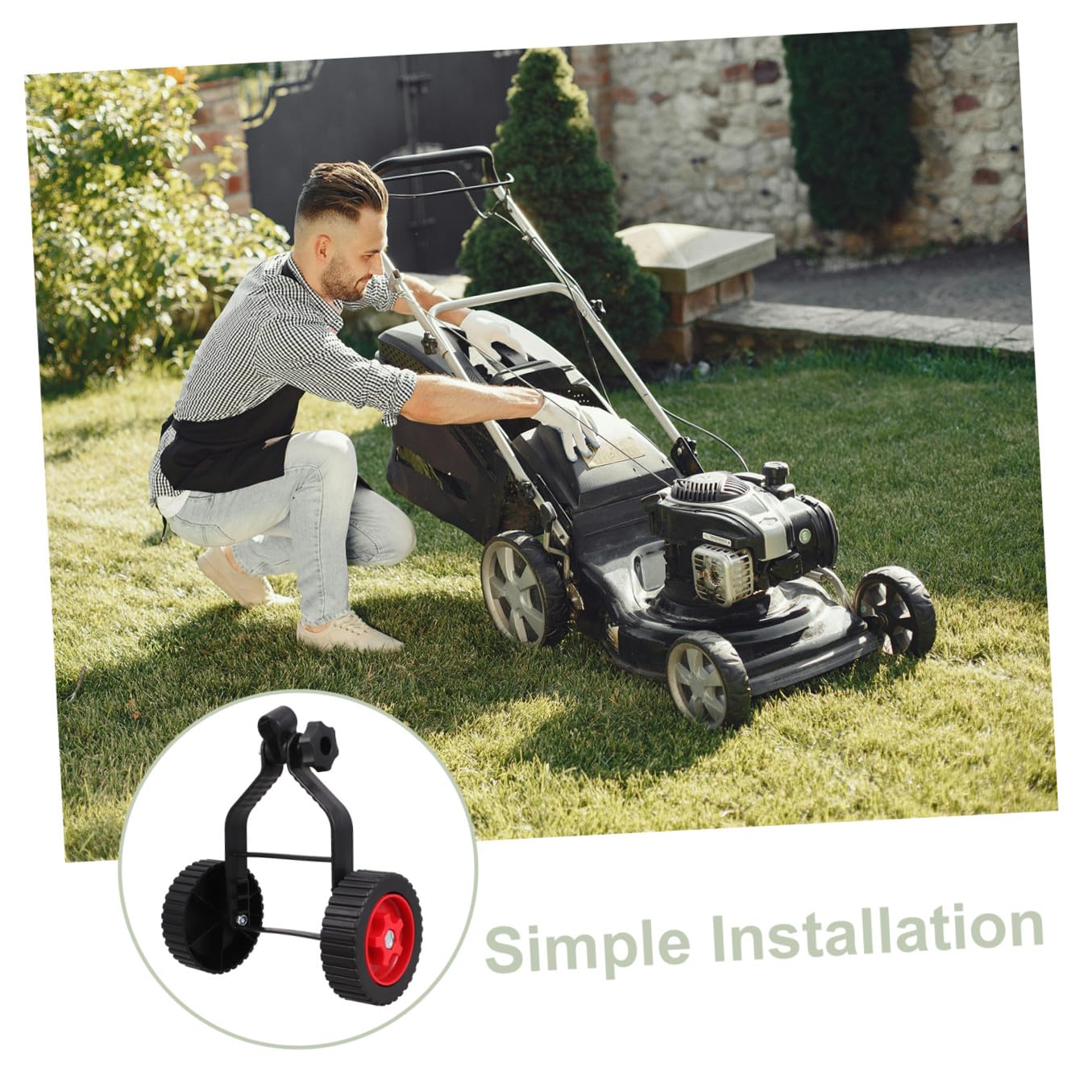 SUPVOX 1pieza De Jardín Ruedas De para Desbrozadora y Cortacésped Soporte para Cortacésped Ruedas Auxiliares para De Jardinería Instalación y Diseño Ergonómico