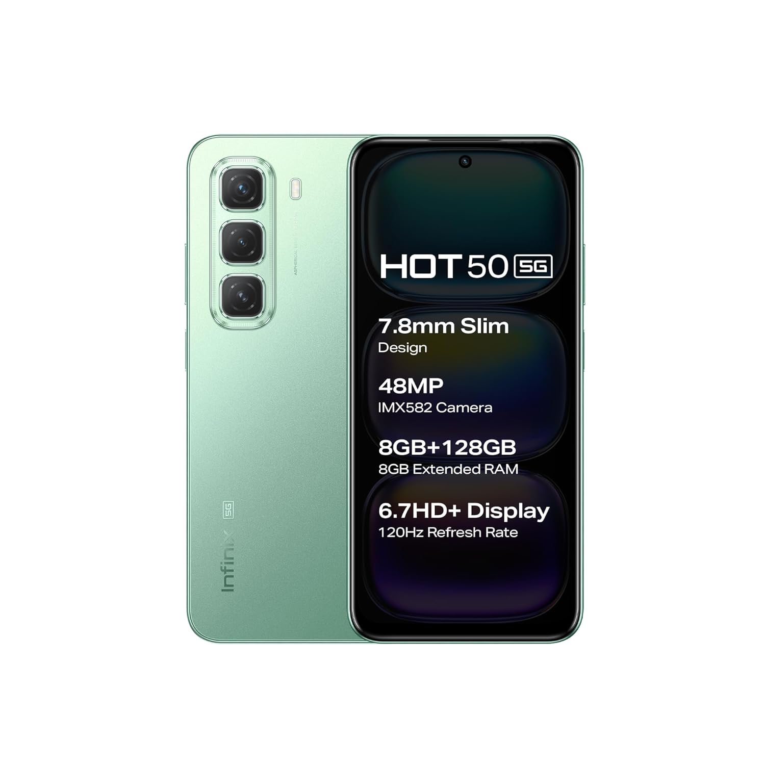 Infinix Hot 50 5G, Sage Green (8GB, 128GB) Infinix Hot 50 5G, Sage Green (8GB, 128GB)