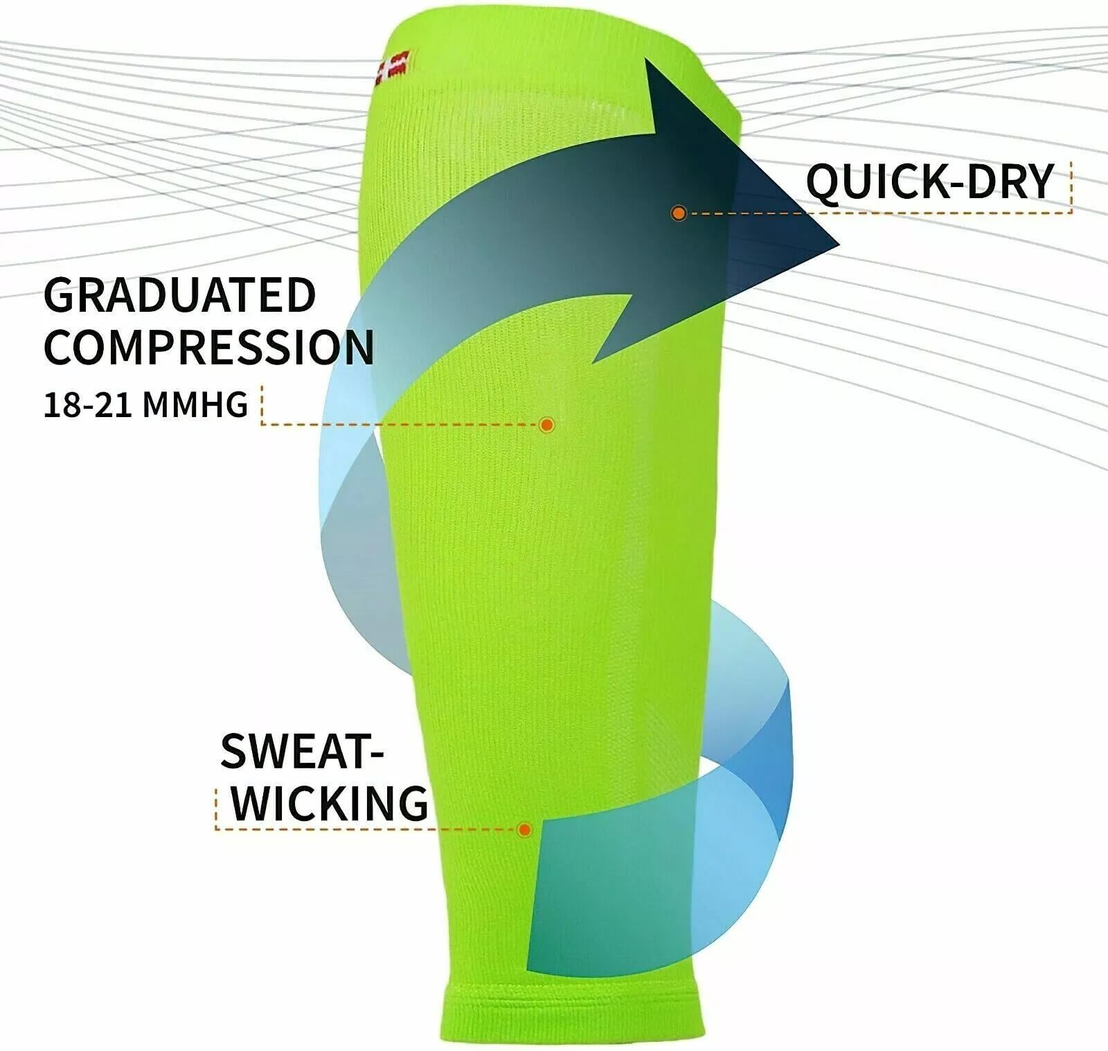Generico Tutore Polpaccio, Fascia elastica Polpaccio Compressione Sport, Allevia la Dolore al Polpaccio, Supporto per Polpaccio per Recupero e Allenamento, Shin Splint, Running, Sport, Circolazione