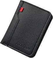 Carteira Masculina Premium em Couro, Preta, Ultra Fina, Porta Cartões, Notas e Documentos, Design Moderno, 11x8,3x1,3 cm