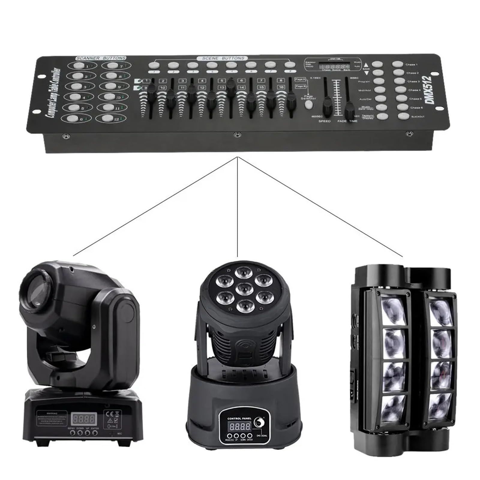 Kontroler DJ-ski, 192 Kontroler DMX Sprzęt DJ DMX 512 Konsola Oświetlenie sceniczne Sterowanie DJ-em Do reflektorów LED Par Moving Head Light