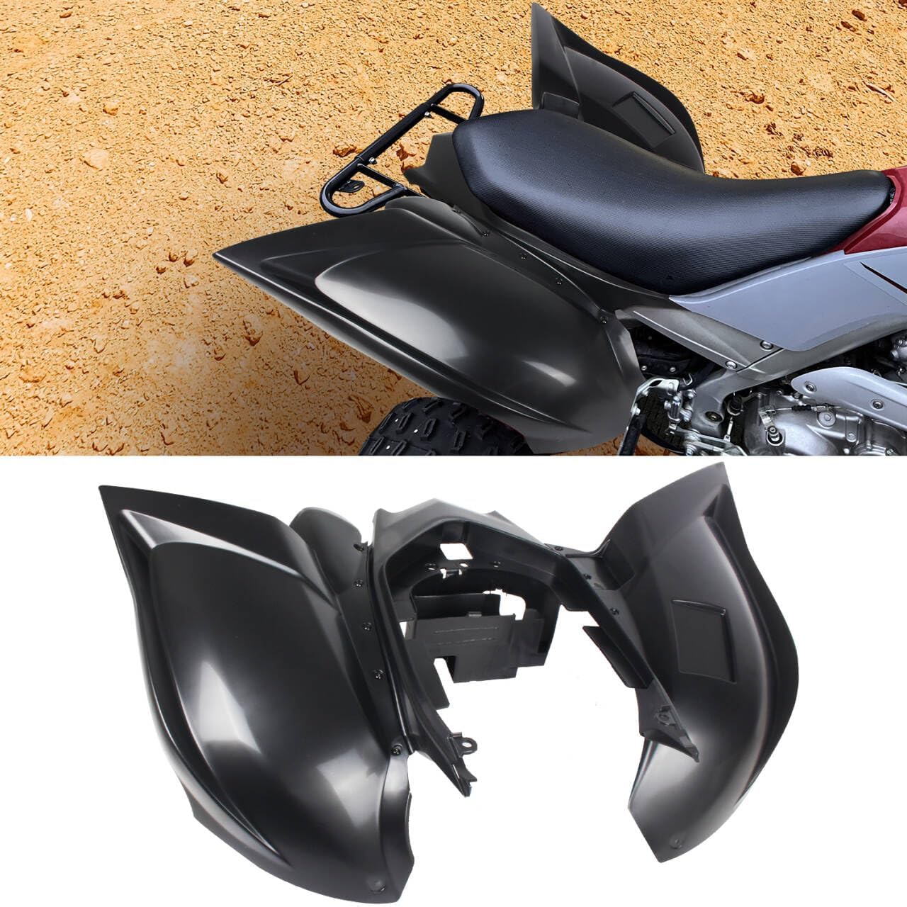 Rear Fender Flares Compatible with 2013-2025 Yamaha Raptor YFM 700/ 700R Accessories Extended Rear Mud Guards Mud Flaps