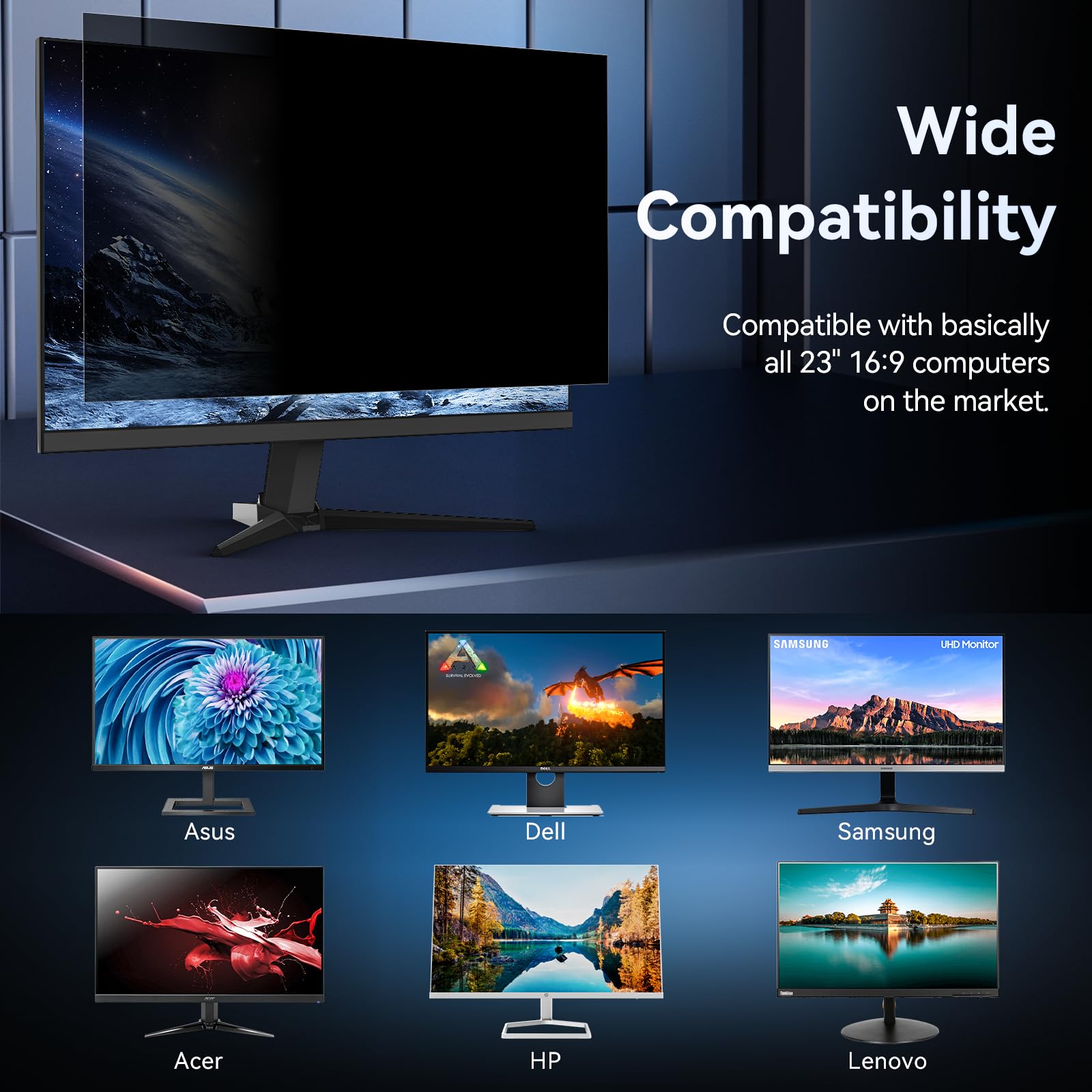 Computer-Bildschirmschutz 23 Zoll Blickschutzfolie