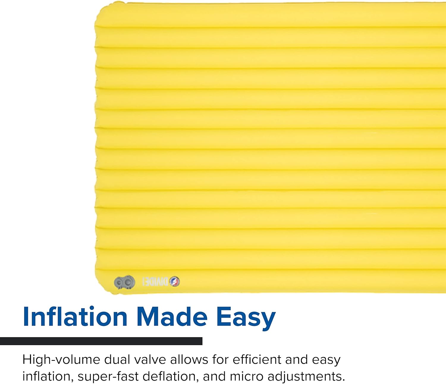 Big Agnes Divide - Lightweight, Compact, Air Chamber Sleeping Pad, Double Wide, Warm Olive