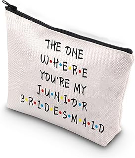 BDPWSS Junior Bridesmaid Makeup Bag For Friend Sister Bridal Party Gifts The One Where You're My Junior Bridesmaid Cosmetic Bag Wedding Party Gift from Bride (junior bridesmaid CB)