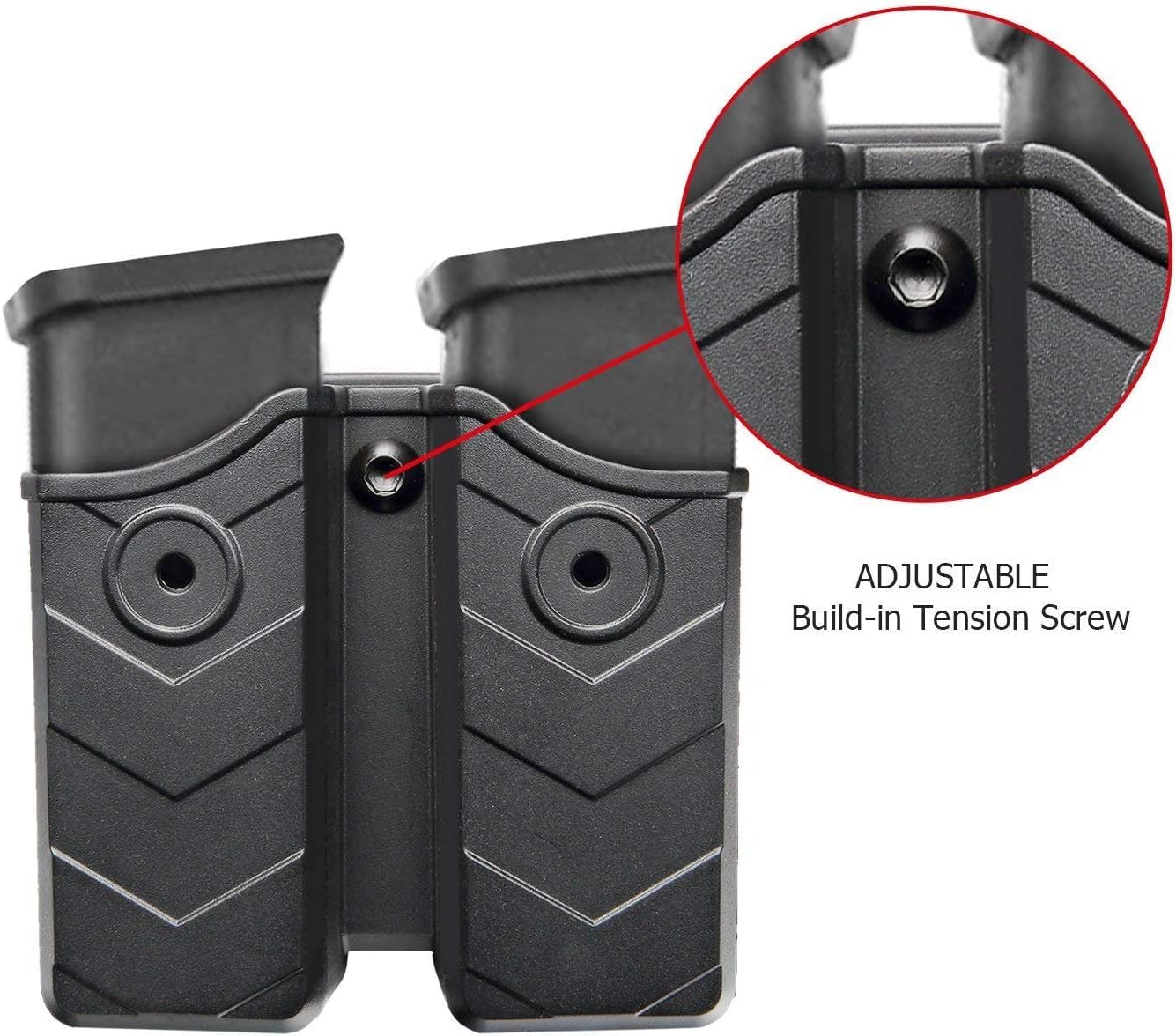 efluky Custodia per caricatore Fondina per caricatore universale Clip per pistola adatta per Walther P99/HK/CZ/Glock 17 19/Sig Sauer/9mm Fondina per caricatore Airsoft, Clip da cintura regolabile 60°