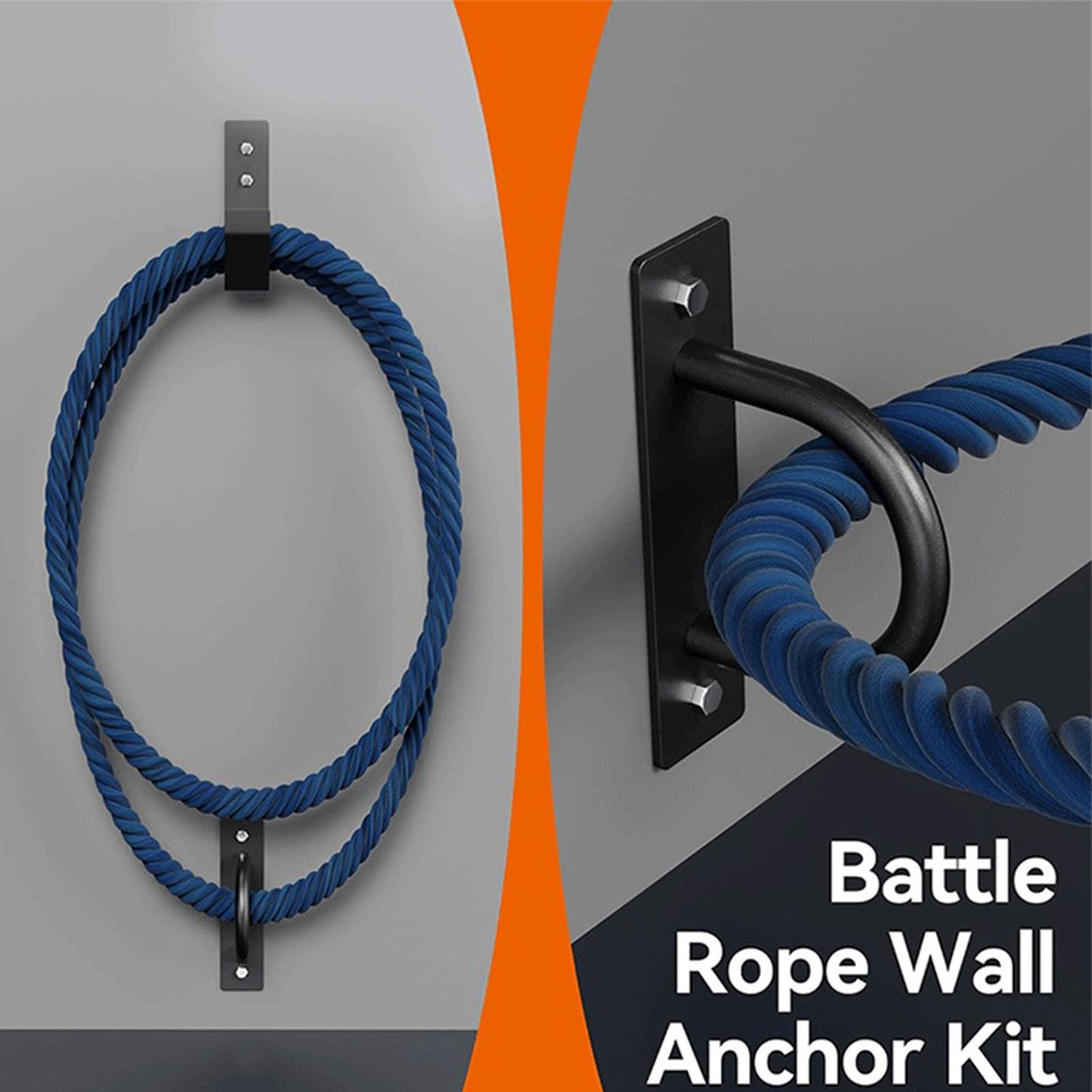 Cosiki Battle Rope Wall Mount Rack, Stable Steel Design (Acciaio)
