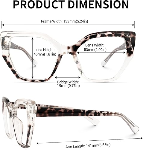 Miniatura 4 de Zeelool Elegantes gafas TR90 con diseño geométrico con lente transparente sin receta para mujer, anteojos de gran tamaño