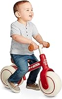 Radio Flyer Steady Start Balance Bike for Toddlers 1-3, Red - Pedal-Free 3-Wheel Stability, Adjustable Seat, Quiet Indoor/Outdoor Ride