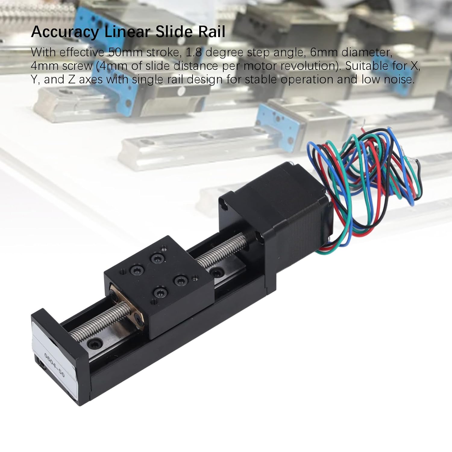 Mini Linear Rail Guide Slide Actuator 28 Stepper Motor 50mm Stroke Linear Motion Slide Actuator DIY CNC Router High Precision Aluminum Alloy Construction for Industrial Equipment