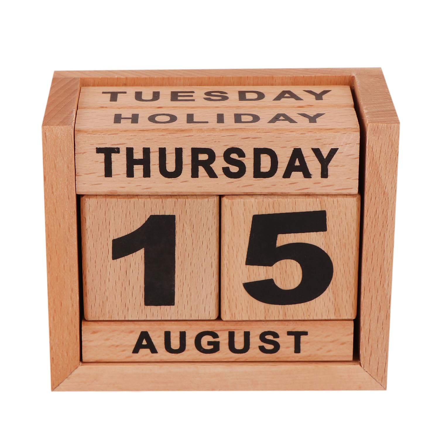 STAR CRAFT Wooden Calendar for Office & Home Desk/Table Stationary Calendar Handcrafted Natural Wood Desk/Table Calendar-image-29