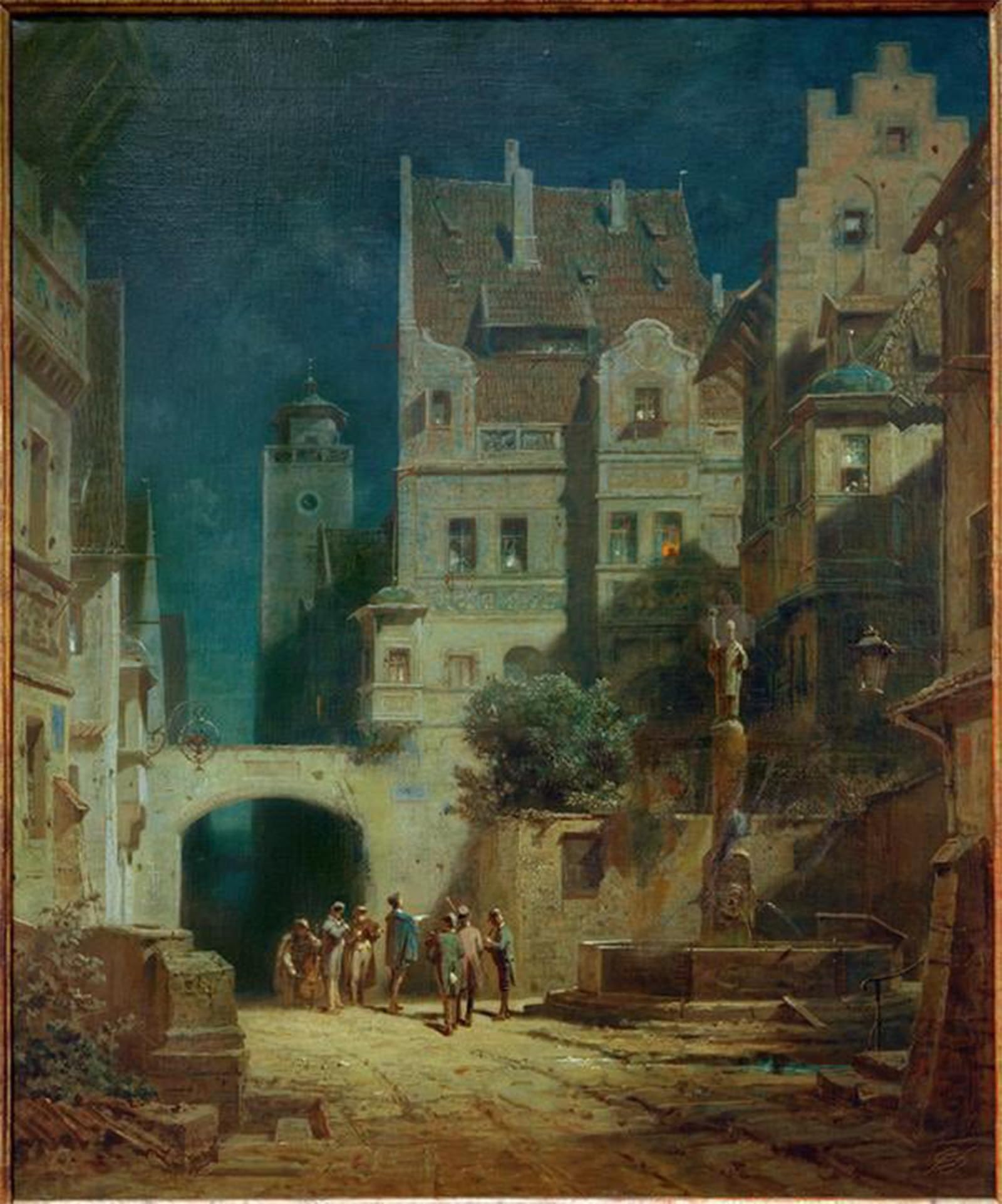POSTERIIk Famous Print Pop Art Wall Art Graffiti Serenading in the moonlight by Carl Spitzweg Art Prints for Home Decor 60x90cm