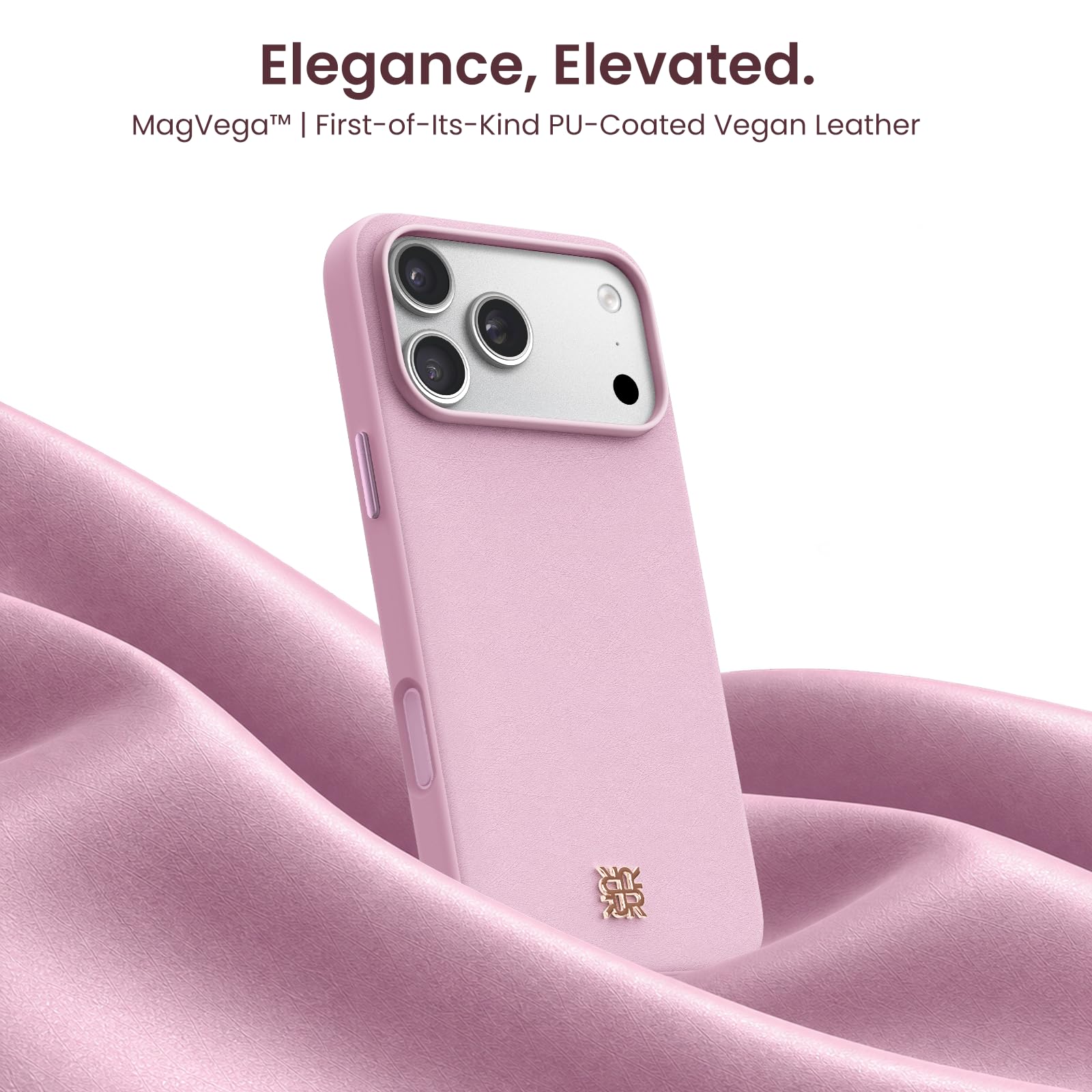 ORNARTO Cover per iPhone 18 Pro Max/17 Pro Max Pelle Vegana,Rosa Ballet