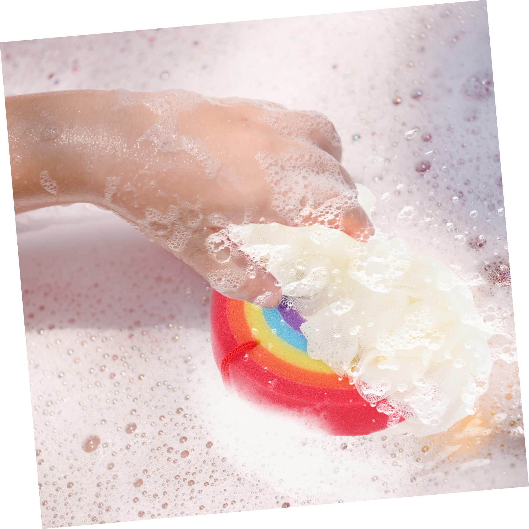 Healeved 3piezas Esponja De Baño Colorida Para Exfoliante Para Ducha y Cuerpo Para Piel Delicada Fácil De Almacenar Material Seguro y Espumoso