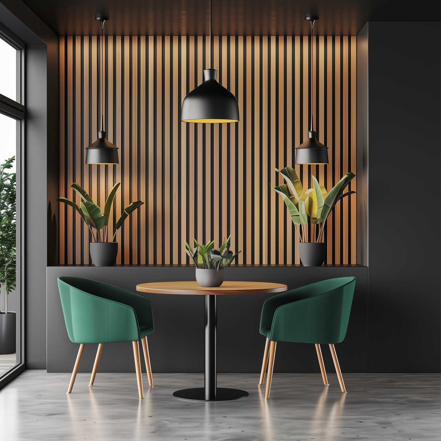Mozart - Set di 2 pannelli fonoassorbenti decorativi in legno 235x60 cm, superficie totale 2,82 mq, beige
