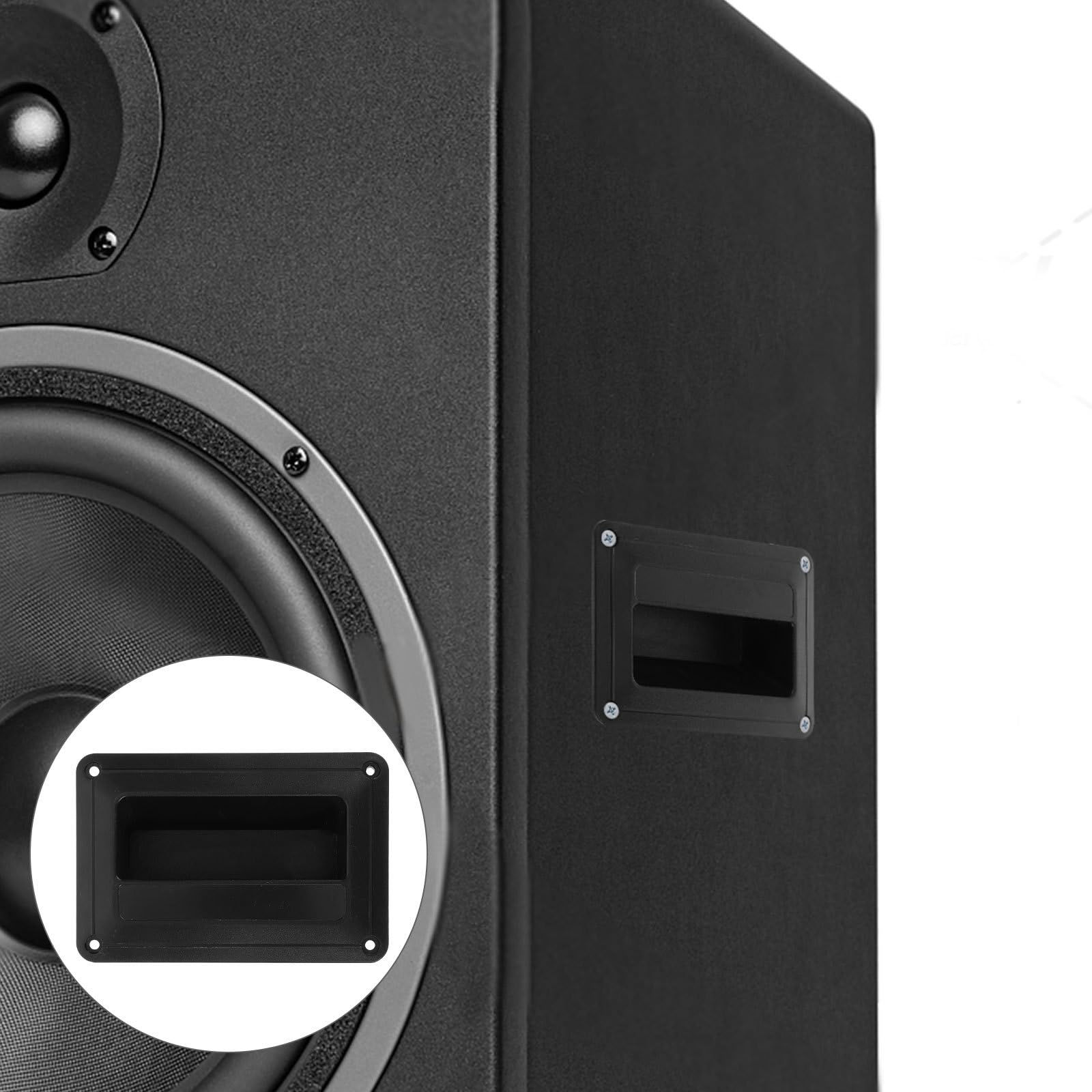 OSALADI 4 piezas de altavoces laterales para bocinas, manijas de gabinete de cocina, accesorios de altavoces de audio, piezas de altavoz, mango de altavoz de audio de plástico, pequeño mango de