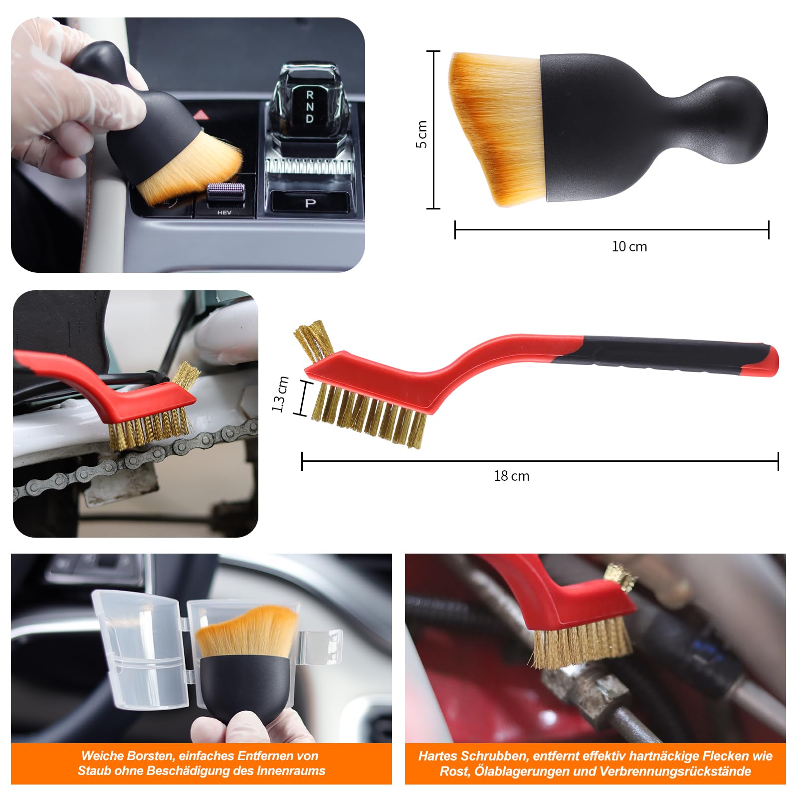 Spazzole Dettaglio Auto Kit Pulizia Auto Completo - 2 Guanti Microfibra, 3 Panni, 2 Spazzole Morbide E 1 Spazzola Dettaglio Spazzole Pulizia Interni - Foto 10