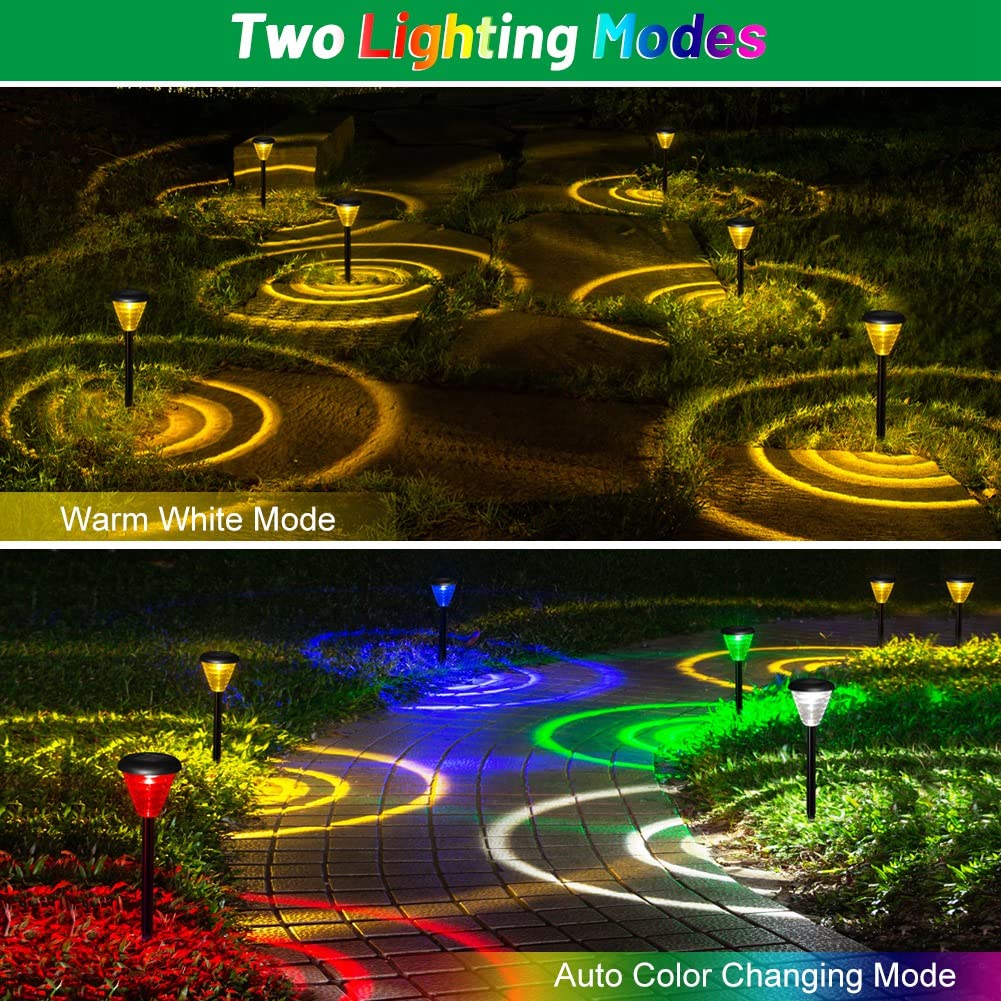 Garden Mile 10 x Zonne-energie Kleur Veranderende LED Stake Lights Tuinpad Grens Oprit Outdoor Pad Zonne-energie Licht Up Stakes voor Tuin Kleur Verlichting Outdoor Lichten Solar Lamp Post