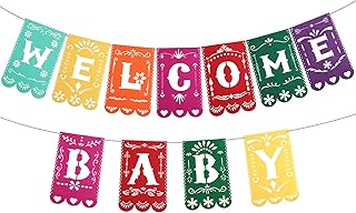 Mexican Welcome Baby Banner Mexicano Baby Shower Small Banner Mexican Welcome Baby Felt Banner for Baby Showers, Gender Reveal, Te De Canastilla Celebrations
