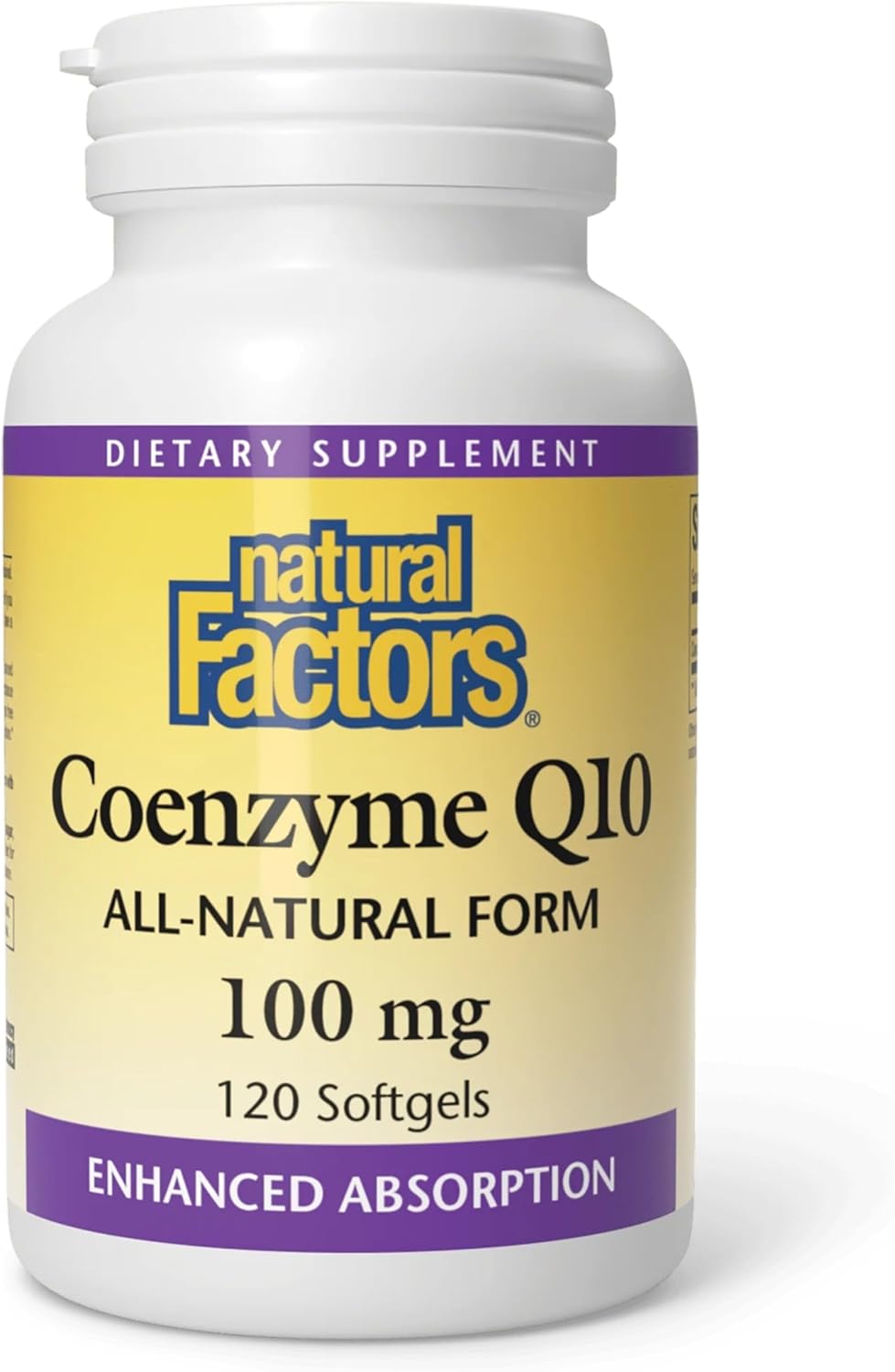 Natural Factors Coenzyme Q10 - Antioxidant Support Supplement Supports Cellular Energy Production - Better Absorption Aids Healthy Heart Function - 100 mg, 120 Softgels (120 Servings)