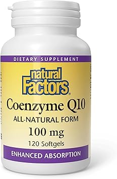 Natural Factors Coenzyme Q10 - Antioxidant Support Supplement Supports Cellular Energy Production - Better Absorption Aids Healthy Heart Function - 100 mg, 120 Softgels 120 Servings