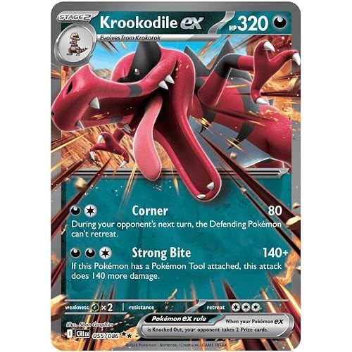 Pokemon - krookodile ex 055/086 - Chaos Rising - Double Rare - Foil Single Card