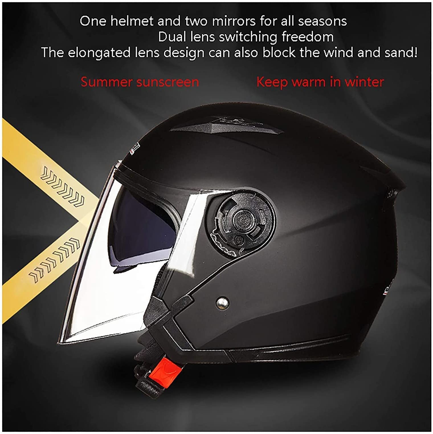 Casque Jet Moto Bluetooth Certification ECE - Casque Cuir Ouvert Avec Double Pare-Soleil Pour Hommes Femmes