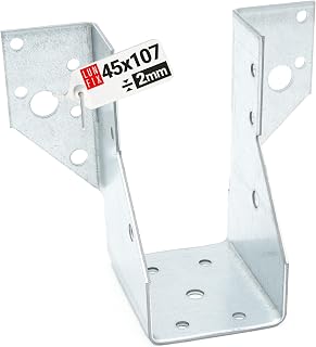 Balkenschuh Typ A 45x107 mm 2,0 mm Balkenverbinder, Holzverbinder | Metallwinkel verzinkt, stabiler Balkenwinkel für Holzbalken, ideal als Balkenhalter für Carport, Pergola und Holzbau