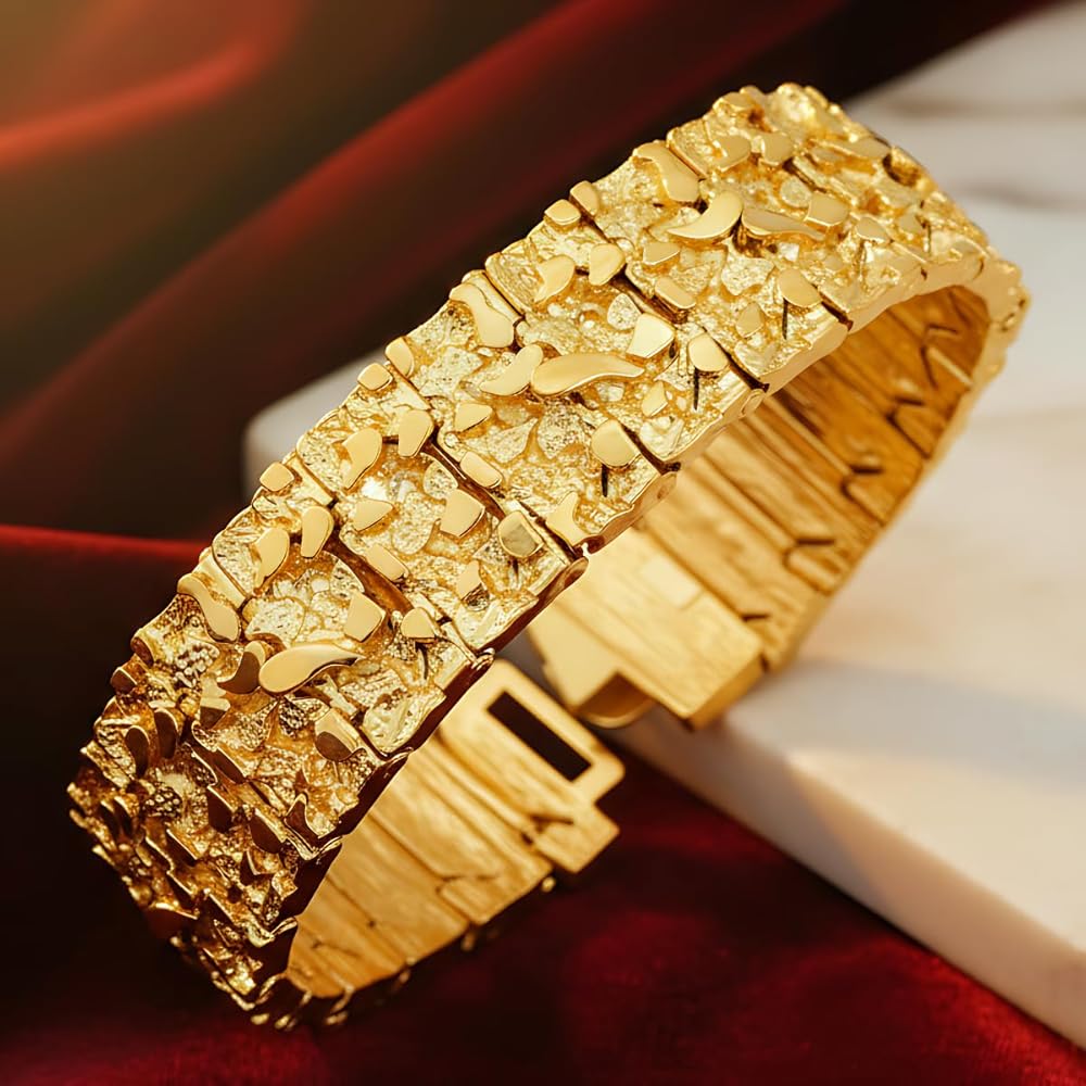 Amazon.com: LIFETIME JEWELRY 23mm Rugged Nugget Link Bracelet for