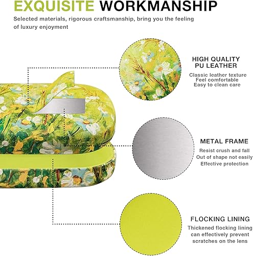 Miniatura 102 de molshine Estuche rígido de cuero para lentes de sol, funda clásica para gafas grandes para mujeres y hombres,Gafas de sol