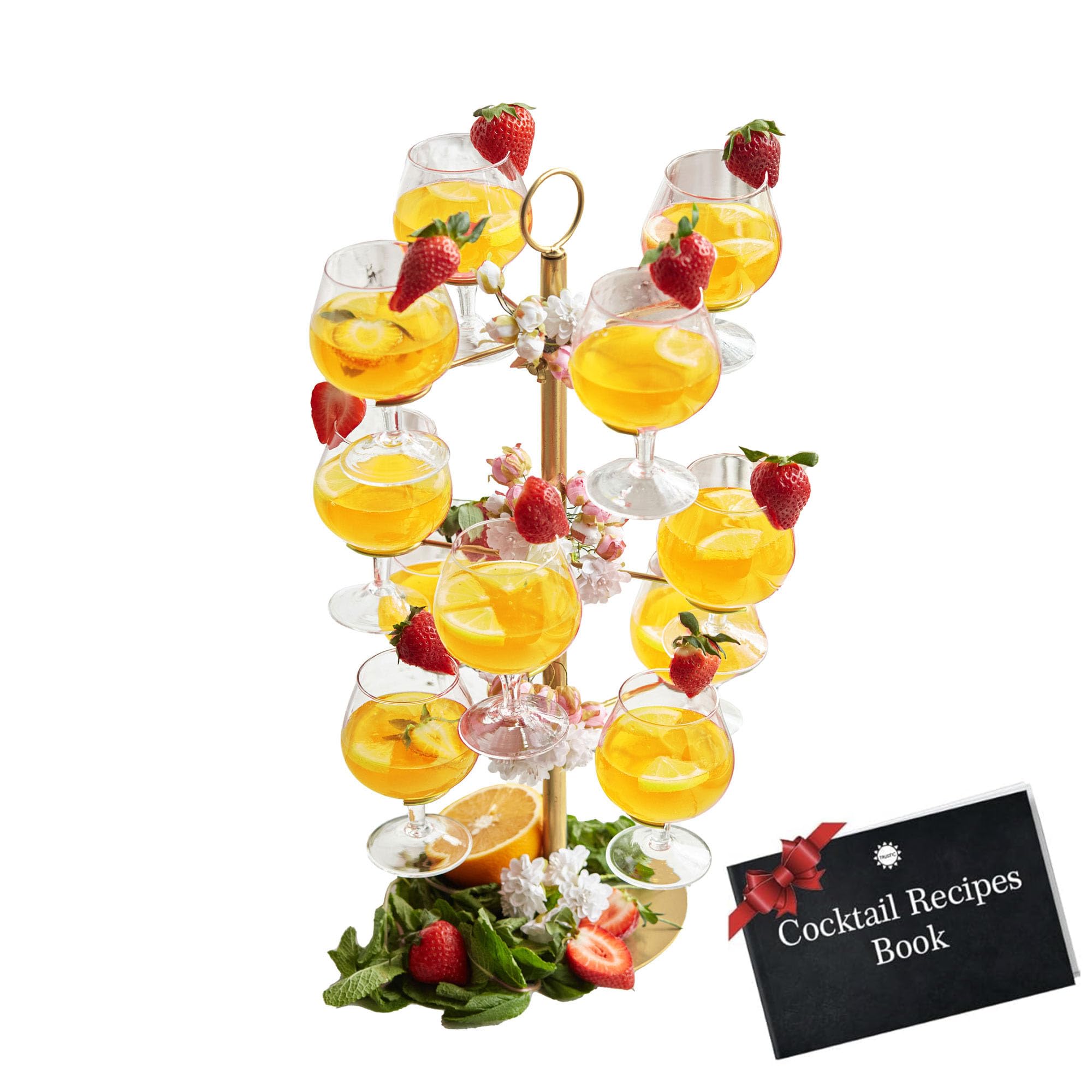 Cocktail Tree Stand - 12 Cup Drink Tower (Gold) -1