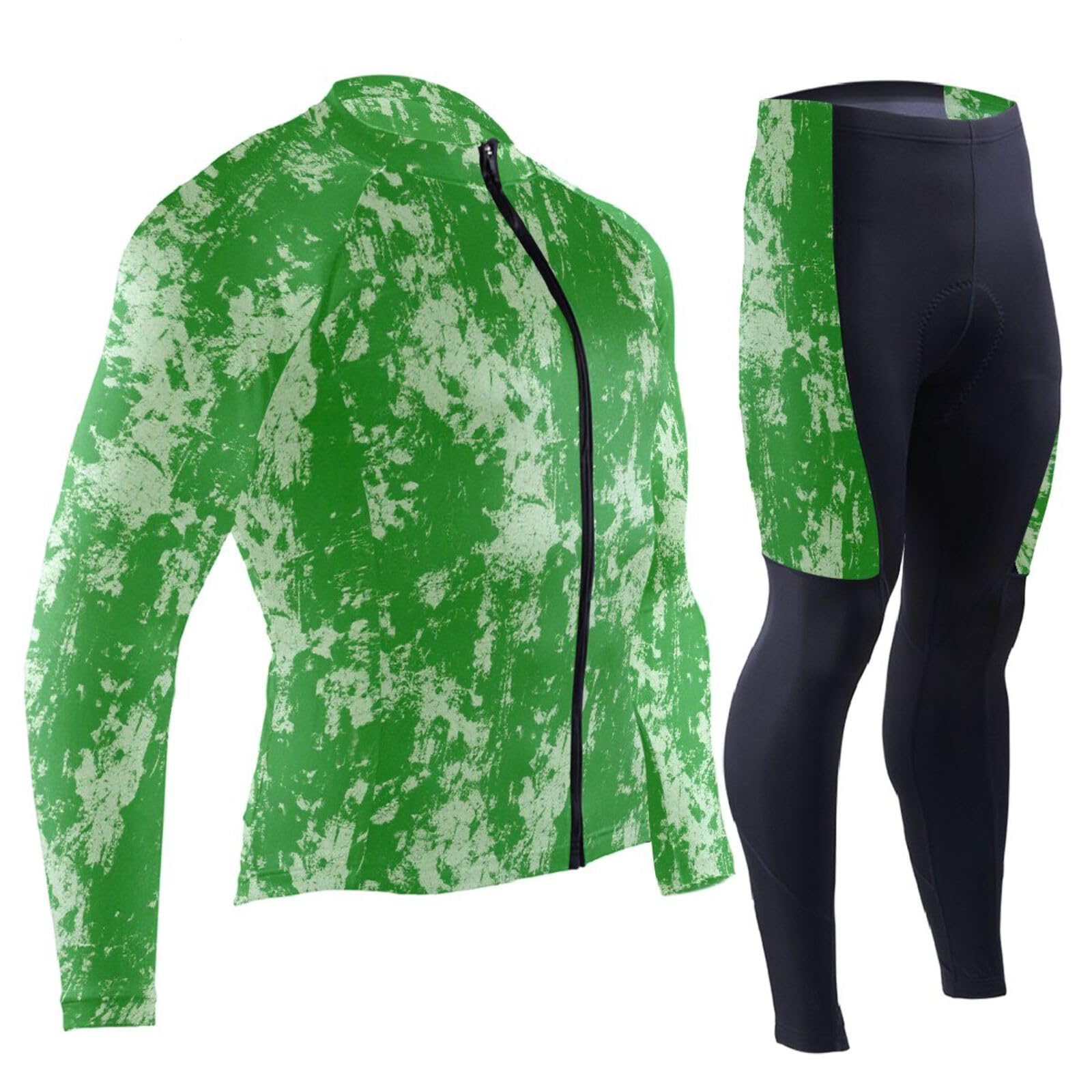 Fahrradtrikot für Herren, mit Taschen, Windbreaker, langärmelig, 3D-gepolstert