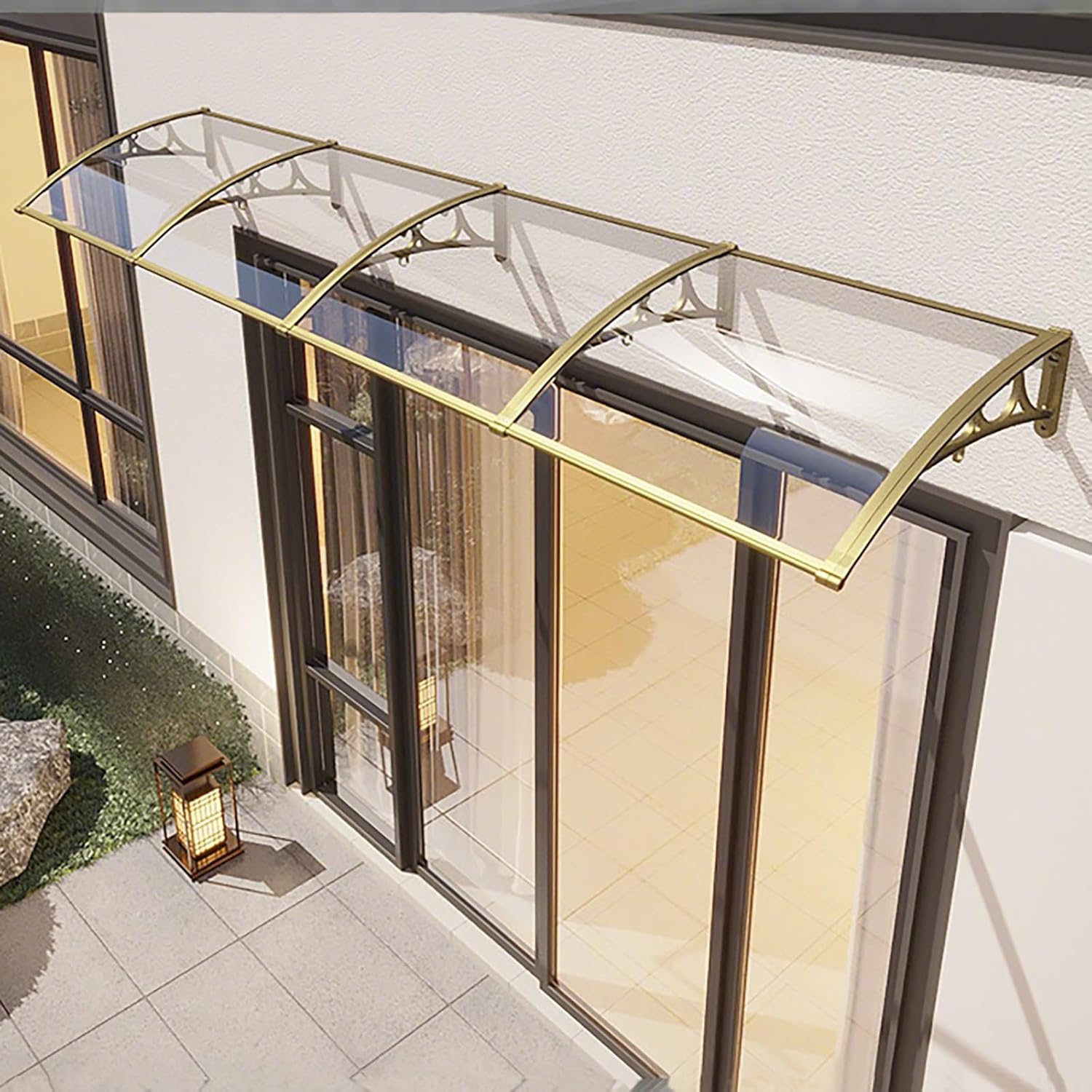Modern Door Canopy & Window Awning - Polycarbonate Rain Protection for Entryway & Patio, 19.7"x47.2" Outdoor Shelter, Stylish Weather Shield for Home Exterior