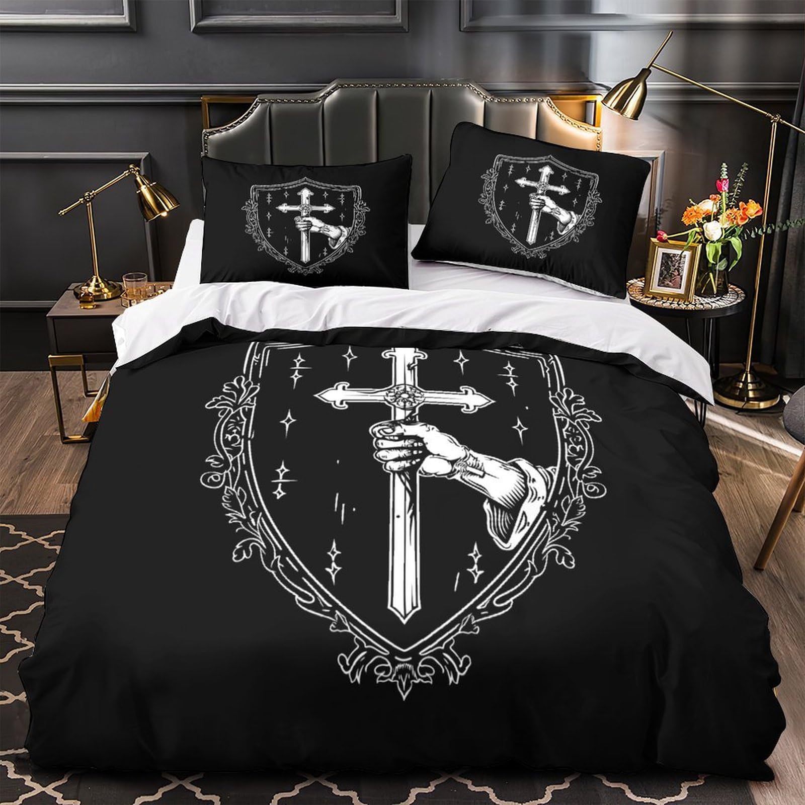 Housse de couette calligraphie chinoise pour stopper les allergies nocturnes