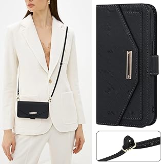 AQOUS sense4 AQUOS sense 5G/SH-41A SH-53A SHG03 対応 スマホケース 携帯カバー AQOUS sense4 5G 肩掛け 首かけ 斜めがけ ショルダー ケース【鏡付き】可愛い 女性 肩掛け 鏡付き ストラップ AQOUS sense4 5G 財布型 ケース AQUOS sense 5G スマホ 携帯 用 ケース AQOUS sense4 5G 背面 カード収納 AQOUS sense4 5G 手帳型 縄掛け ケース【マルチパスケース】 Cavor AQUOS sense 5G 携帯 カバー ステント機能 スタンド機能 mirror 鏡 レディース 女性 TPUパイピング 減圧ショック 指紋防止 落下防止 Qi急速充電対応 Qi ワイヤレス充電対応 薄型軽量 耐久性 取り外し可能 落下保護 【ブラック】