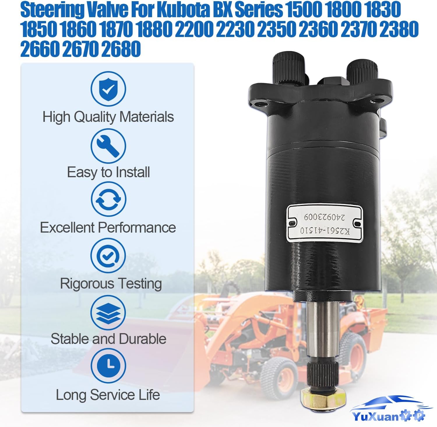 150L0065 Hydraulic Motor Steering Valve Fits for Kubota BX1870 BX2200 BX2230 BX1500 BX1800 BX1830 BX1850 BX1860 BX1880 BX2350 BX2360 BX2370 BX2380 BX2660 BX2670 BX2680# K2561-41510