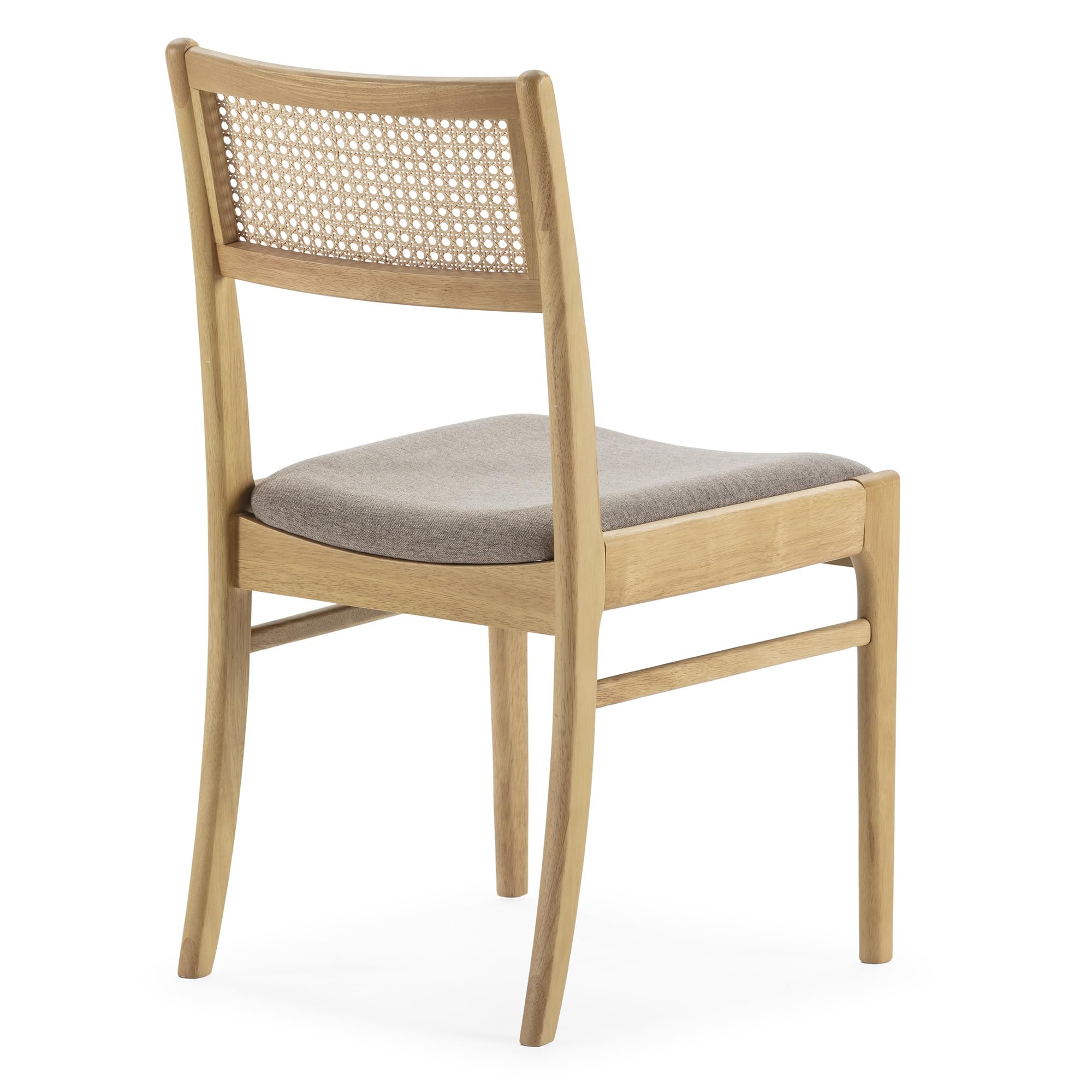 HOMN LIVING Pack 2 sillas Vilma Color Roble, Madera Maciza y ratán Natural, 45,5 cm (Ancho) 54,5 cm (Profundo) 82 cm (Alto)
