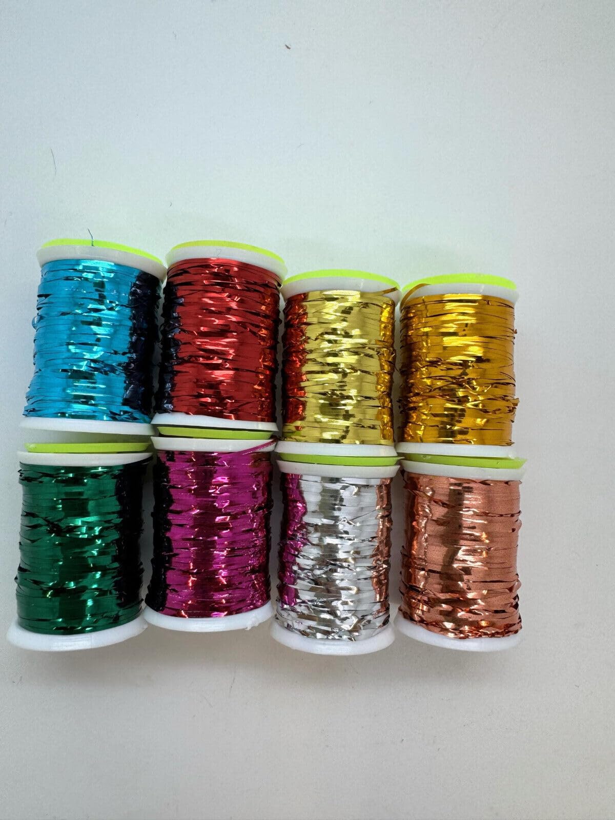 Fly Tying Large Spool 1MM Flat Tinsel, 8 colours,fly dressing,fly fishing (MIXED COLOURS)