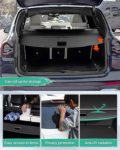 Miniatura 50 de Powerty Cubierta de Carga para Accesorios Kia Sportage 2023-2025 2026, Textura de Lona Cubierta Retráctil para Maletero Trasero de Carga de Equipaje