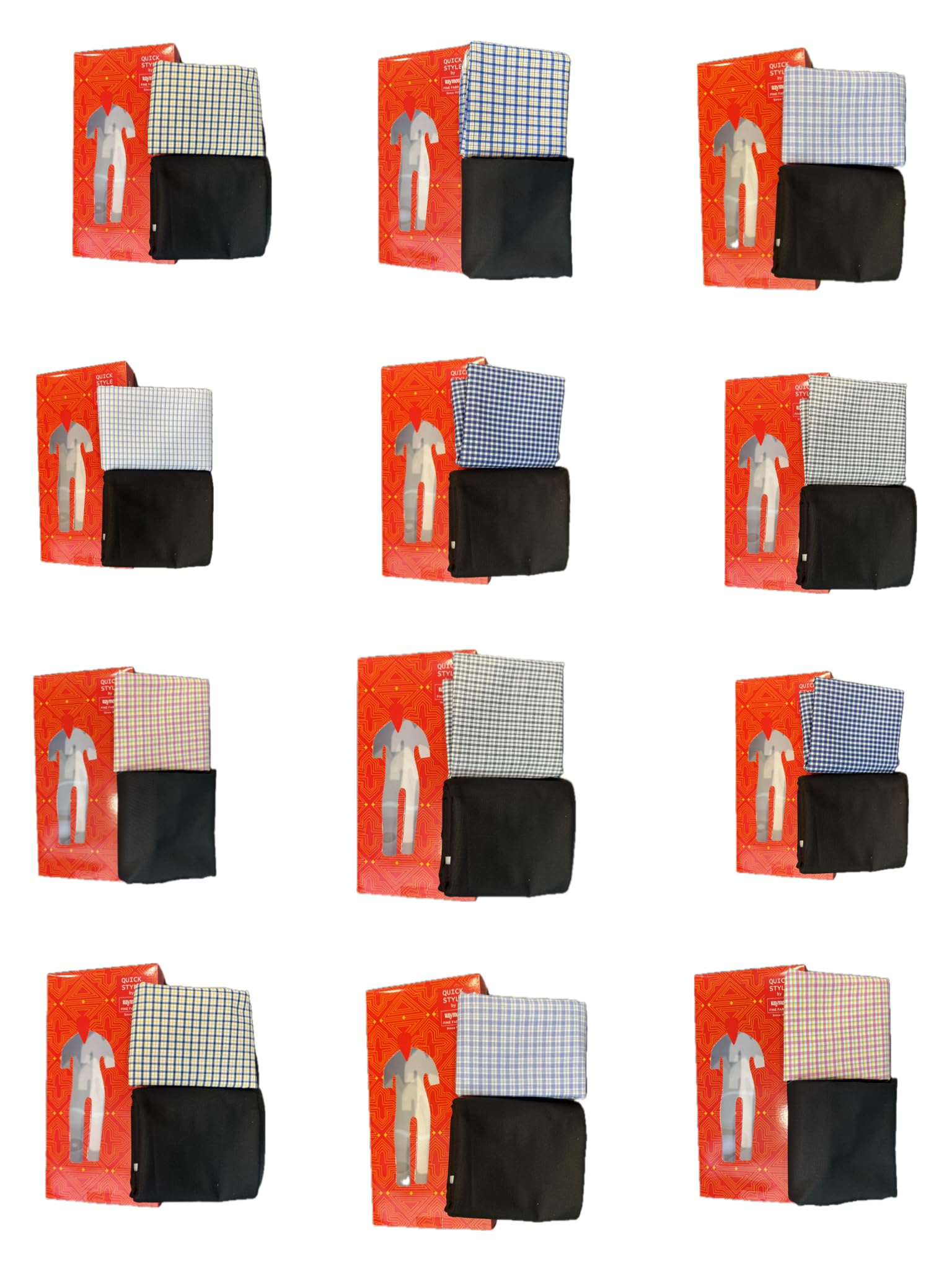 raymond fabrics Trouser Shirt Fabric Combo Box (Multicolour, Unstitched, All Weather Fabric) (MULTICOLOUR, PACK OF 12)-picture-54