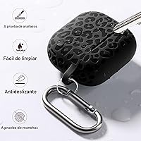 Vista 4 de Funda con Grabado de Leopardo para Estuche de AirPods 4 2024, Funda Protectora de Silicona Suave Compatible con Estuche de Apple AirPods de 4ª
