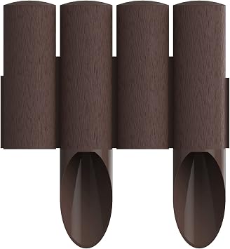 Cellfast Brown, 2.3m Very Strong Garden Fence Lawn Edging Boarder Edge Palisade Fencing Plastic - Standard 4 Brown